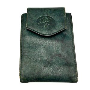 Vintage Buxton Green Leather Wallet Top Grain Cowhide